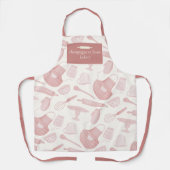 Aangepaste Ivoor + roos Gouden Glitter Bakkerij Na Schort (Voorkant)