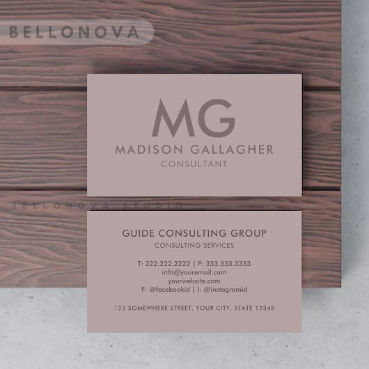 Aangepaste Ivoor Roze Paarse Grijs Professional Visitekaartje