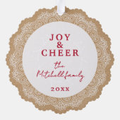 Aangepaste Ivoor Wit Mandala krans Ornament Kaart (Achterkant)