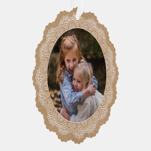 Aangepaste Ivoor Wit Mandala krans Ornament Kaart (Rechts)