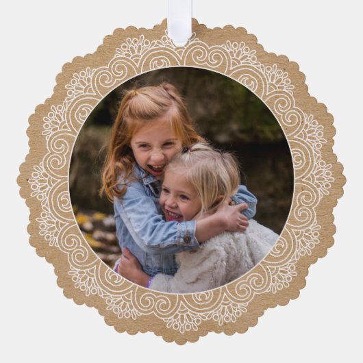 Aangepaste Ivoor Wit Mandala krans Ornament Kaart (Voorkant)