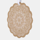 Aangepaste Ivoor Wit Mandala krans Ornament Kaart (Links)