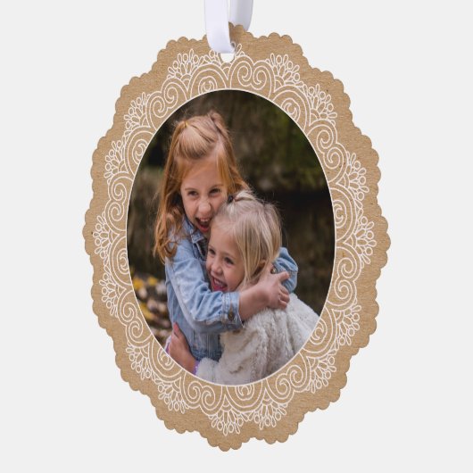 Aangepaste Ivoor Wit Mandala krans Ornament Kaart (Links)