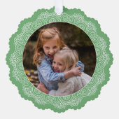 Aangepaste ivoor witte mandala krans op lichtgroen ornament kaart (Voorkant)