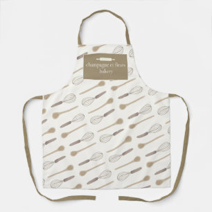 Aangepaste ivoortaupe whisky & Spoon Bakery Name S Schort