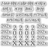 Aangepaste Jaar Koppen Maanden Bullet Journal Plan Sticker (Voorkant)