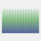 Aangepaste Jaar Ruimte Blauwe Gradiënt Wrapping Pa Inpakpapier Vel (Voorkant 3)