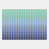 Aangepaste Jaar Ruimte Blauwe Gradiënt Wrapping Pa Inpakpapier Vel (Voorkant 2)