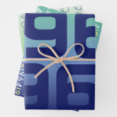 Aangepaste Jaar Ruimte Blauwe Gradiënt Wrapping Pa Inpakpapier Vel (In situ)