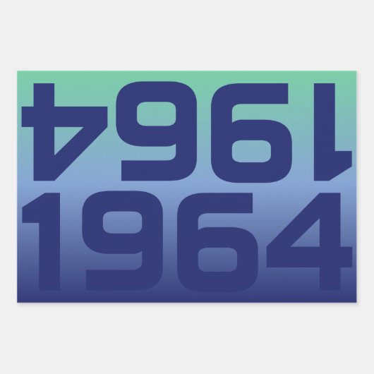 Aangepaste Jaar Ruimte Blauwe Gradiënt Wrapping Pa Inpakpapier Vel (Voorkant)