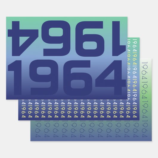 Aangepaste Jaar Ruimte Blauwe Gradiënt Wrapping Pa Inpakpapier Vel (Set)