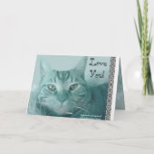 Aangepaste Jaar Verjaardag Kaart - AQUA BLUE Cat (Achterkant)