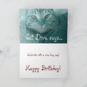 Aangepaste Jaar Verjaardag Kaart - AQUA BLUE Cat (Binnen)
