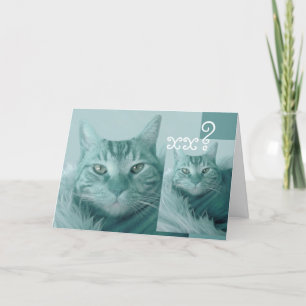 Aangepaste Jaar Verjaardag Kaart - AQUA BLUE Cat