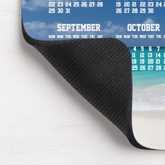 Aangepaste jaarlijkse kalender 2016 muismat strand (Hoek)