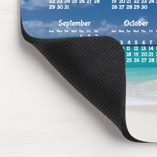 Aangepaste Jaarlijkse Kalender 2016 Muismat Strand (Hoek)