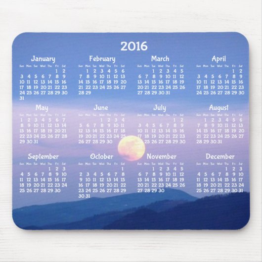 Aangepaste Jaarlijkse Kalender 2016 Muismatten Vol (Voorkant)