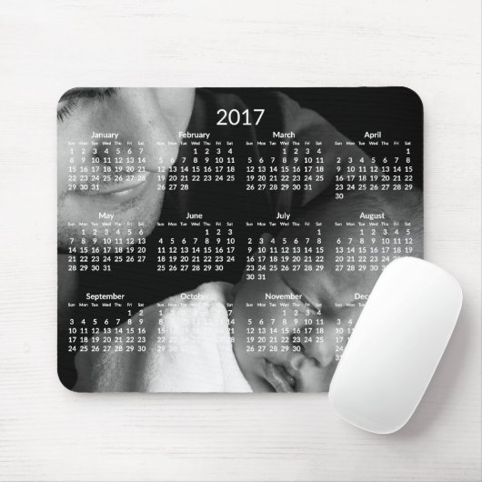 Aangepaste Jaarlijkse Kalender 2017 Muismatten (Met muis)