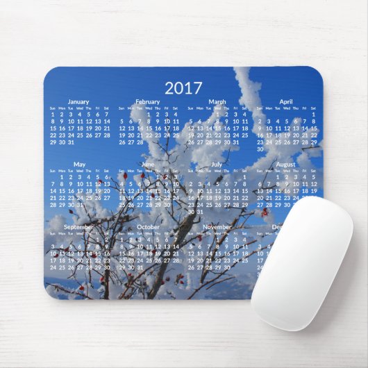 Aangepaste Jaarlijkse Kalender 2017 Muismatten Win (Met muis)