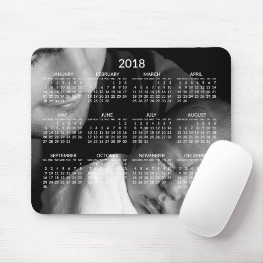 Aangepaste Jaarlijkse Kalender 2018 Muismatten (Met muis)