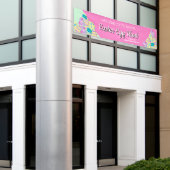 Aangepaste jaarlijkse paaseieren - Tongroze groen Spandoek (Buitenkant Gebouw)