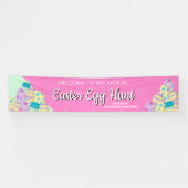 Aangepaste jaarlijkse paaseieren - Tongroze groen Spandoek (Horizontaal)