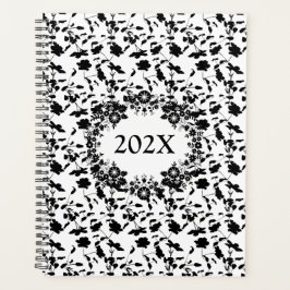 Aangepaste jaarlijkse zwart-witdatum planner