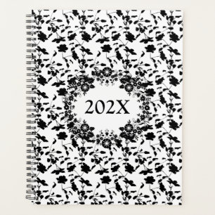 Aangepaste jaarlijkse zwart-witdatum planner