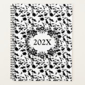 Aangepaste Jaarlijkse Zwarte En Witte Datum Planner (Voorkant)