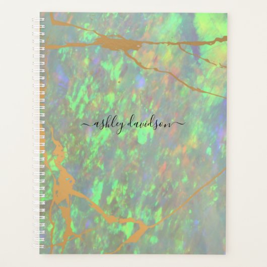 Aangepaste jaarplank voor groene optische goudmarm planner (Voorkant)