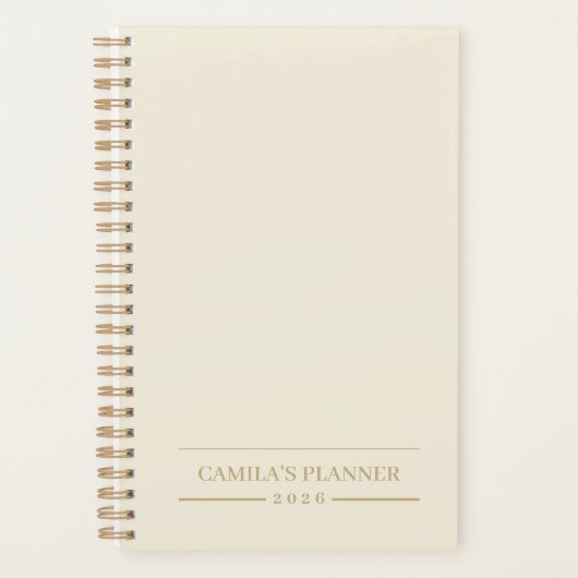Aangepaste Jaarplanner | Slanke Neutrale Vormgevin Planner (Voorkant)