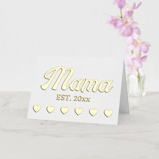 Aangepaste jaarstekst mama folie wenskaart (Orchidee)