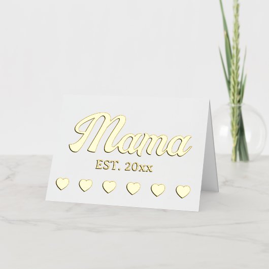 Aangepaste jaarstekst mama folie wenskaart (Voorkant)