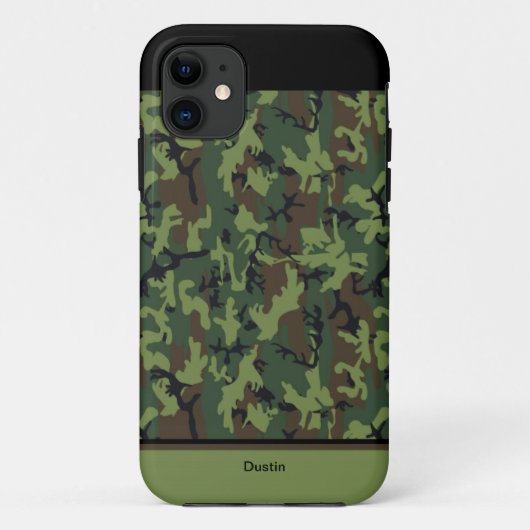 Aangepaste jachtcamouflage groen zwart & bruin Case-Mate iPhone case (Achterkant)