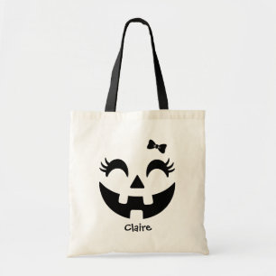 Aangepaste Jack O' Lantern Halloween Trick or trea Tote Bag