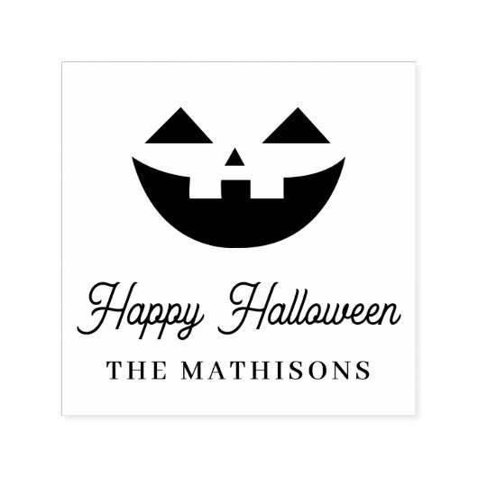 Aangepaste Jack O Lantern Happy Halloween Zelfinktende Stempel (Design)