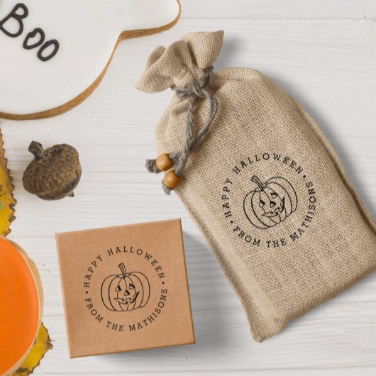 Aangepaste Jack O Lantern Happy Halloween Zelfinktende Stempel
