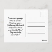 Aangepaste Jack op Lantaarn Retro Basic Witch Hall Briefkaart (Achterkant)