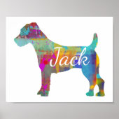 Aangepaste Jack Russell Terrier Art Print (Voorkant)