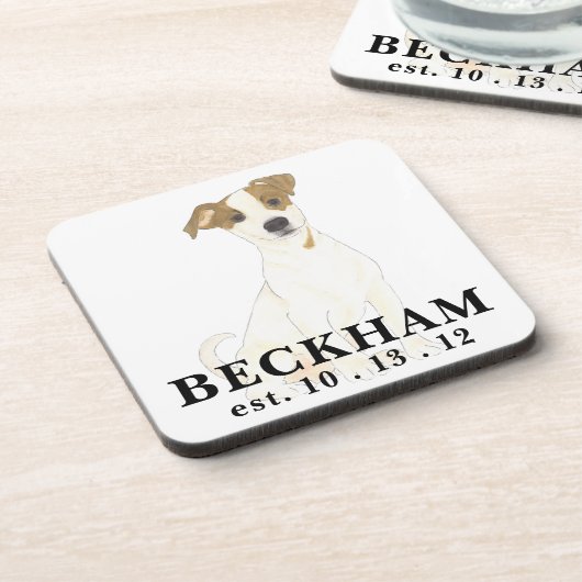 Aangepaste Jack Russell Terrier Bier Onderzetter (Linkerzijde)