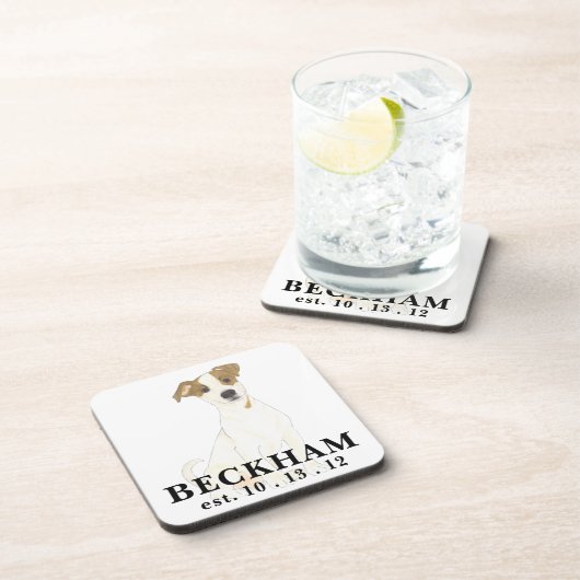 Aangepaste Jack Russell Terrier Bier Onderzetter (Rechterzijde)