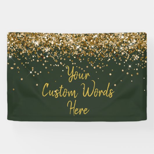 Aangepaste jager groen gouden verjaardagsfeest Pho Spandoek (Horizontaal)