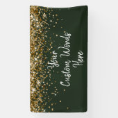 Aangepaste Jager Groen Gouden Verjaardagsfeest Pho Spandoek (Verticaal)