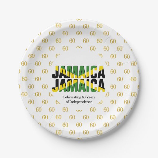 Aangepaste JAMAICA 60e Jubileum Onafhankelijkheid Papieren Bordje (Voorkant)