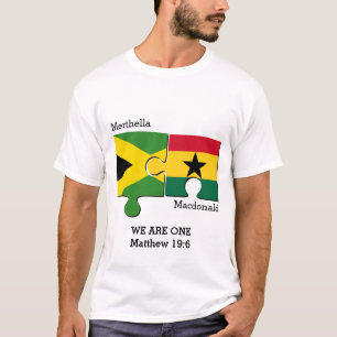 Aangepaste JAMAICA GHANA Christelijke vlag T-shirt