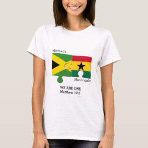 Aangepaste JAMAICA GHANA Christelijke vlag T-shirt