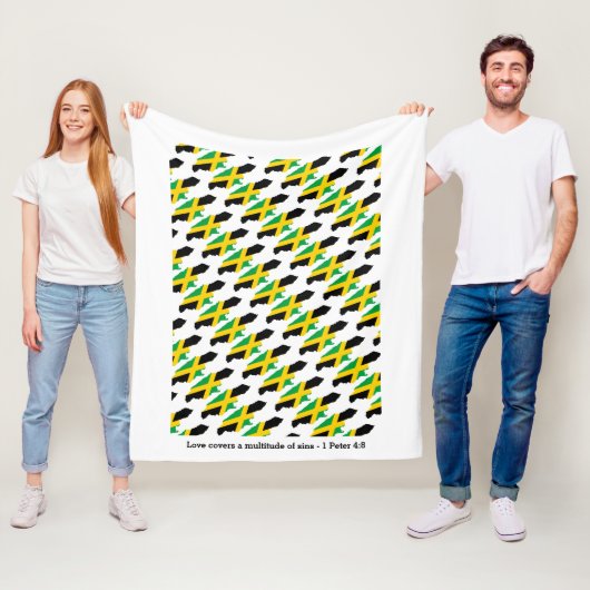 Aangepaste Jamaica kaart Fleece Deken (In situ)