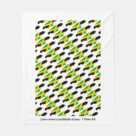 Aangepaste Jamaica kaart Fleece Deken (Voorkant)