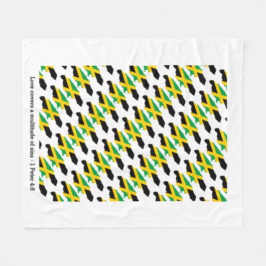 Aangepaste Jamaica kaart Fleece Deken (Voorkant (Horizontaal))
