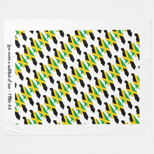 Aangepaste JAMAICA VLAG Fleece Deken (Voorkant (Horizontaal))